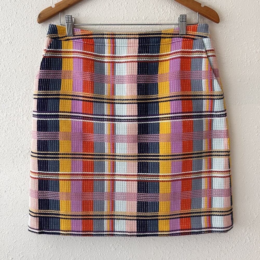Halogen Women’s Multicolor Block Tweed Striped Skirt Size 10 - Picture 1 of 7